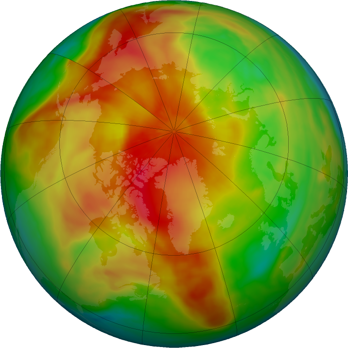 Arctic ozone map for 25 March 2022